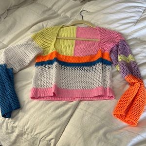 Bright crochet sweater